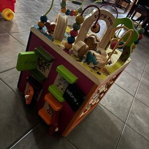 Colorful Wooden Activity Cube for Kids